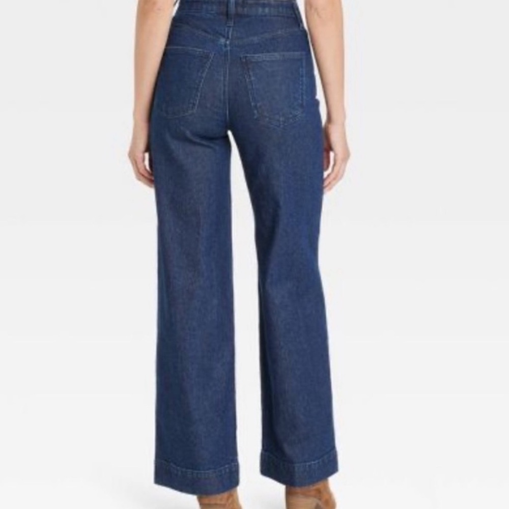 Universal Thread Dark Blue Rinse High Rise Wide Leg Jeans Size 6 - Picture 2 of 10